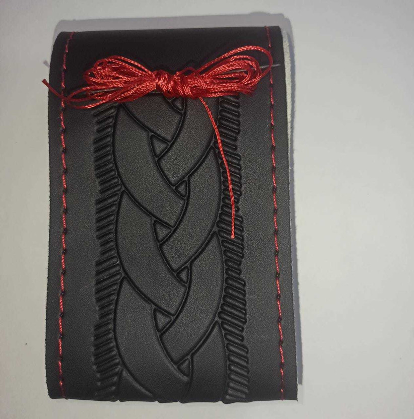 s mangalam Hand Stiched Steering Cover For Maruti Amaze, Baleno, Civic, Creta, Elite i20, Celerio, Verna(Black-Red, Leather)