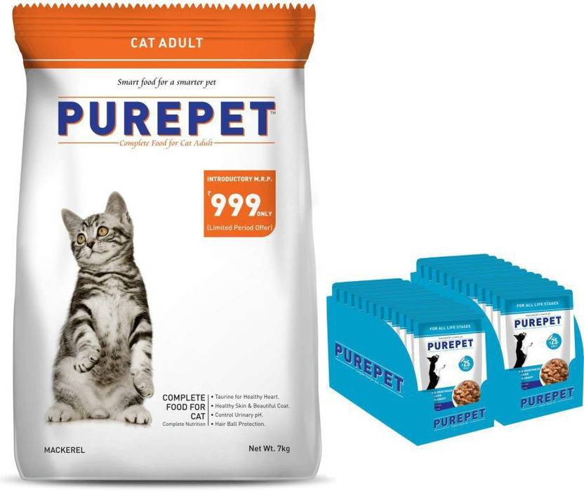 purepet KE PurePet Mackerel Cat Adult 7 Kg AND Purepet Wet Dog Food