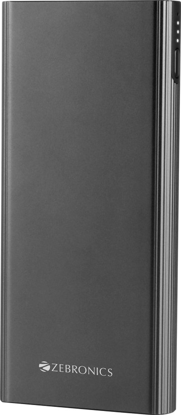 ZEBRONICS 10000 mAh 20 W Power Bank(Grey, Lithium Polymer, Fast Charging for Mobile)