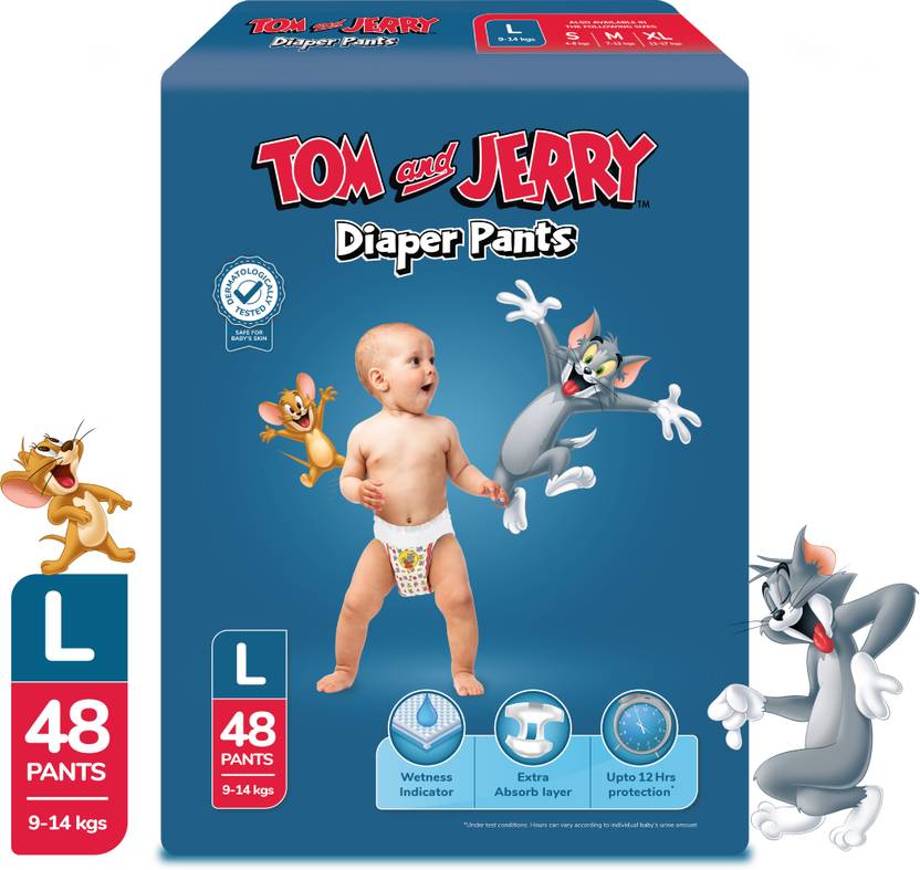TOM & JERRY Diaper Pants with Wetness Indicator L Buy 48 TOM & JERRY Pant Diapers for babies