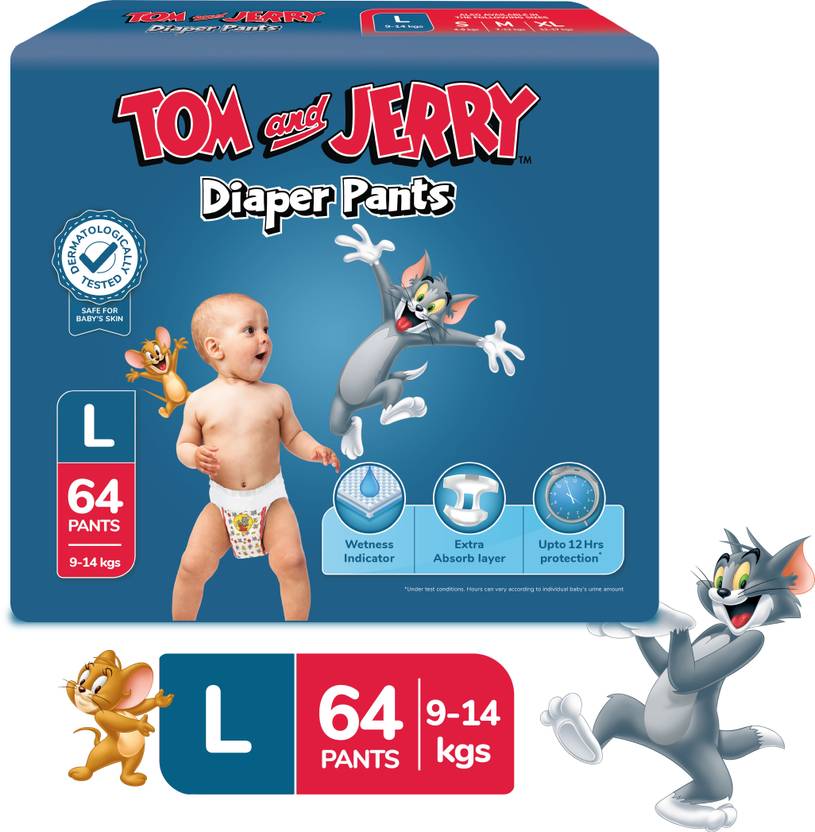 TOM & JERRY Diaper Pants with Wetness Indicator L Buy 64 TOM & JERRY Pant Diapers for babies
