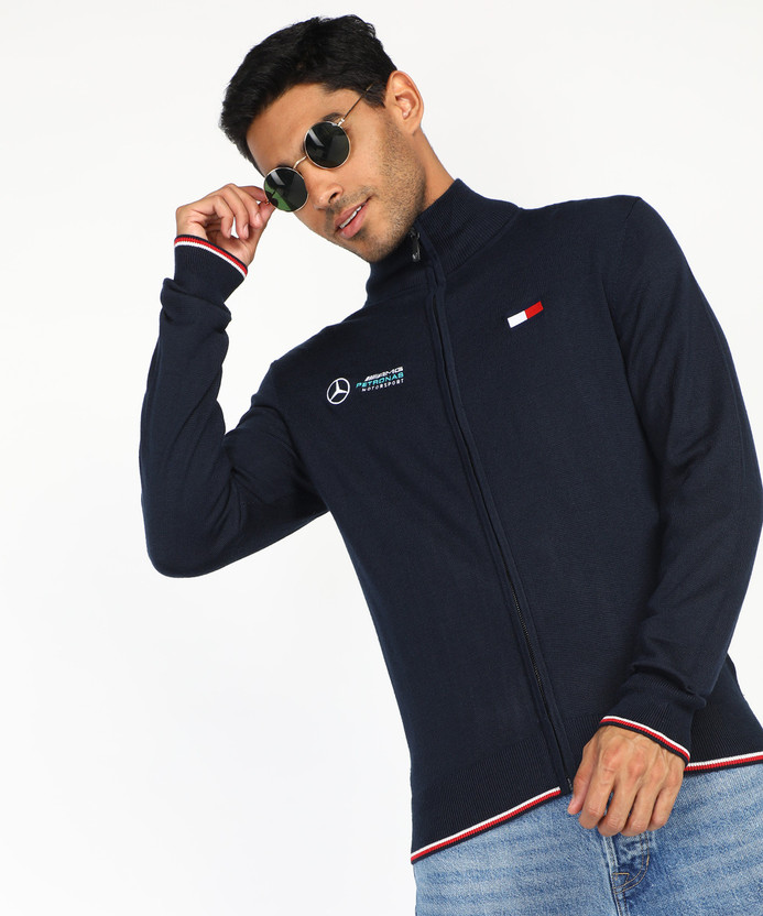 Full Sleeve Solid Men Sweater Jacket 