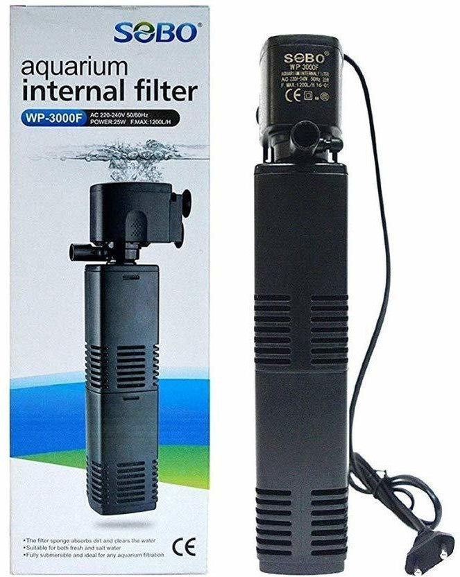 Pawwfect SOBO WP 3000F High Power Internal Aquarium Filter - (Ideal for 2.5 Ft. - 5 Ft. Aquarium Tanks), (AC 220~240V | 50/60Hz Power:25W | F.MAX:1200L/Hr), Power Aquarium Filter(Mechanical Filtration for Salt Water and Fresh Water)