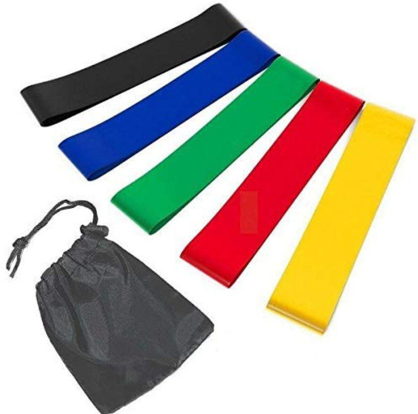 Callun Callun Gym Workout Training Bands for Home Fitness,Crossfit,Stretching,StrengthTraining Pilates Band(Multicolor, Pack of 5) - Flipkart Deal