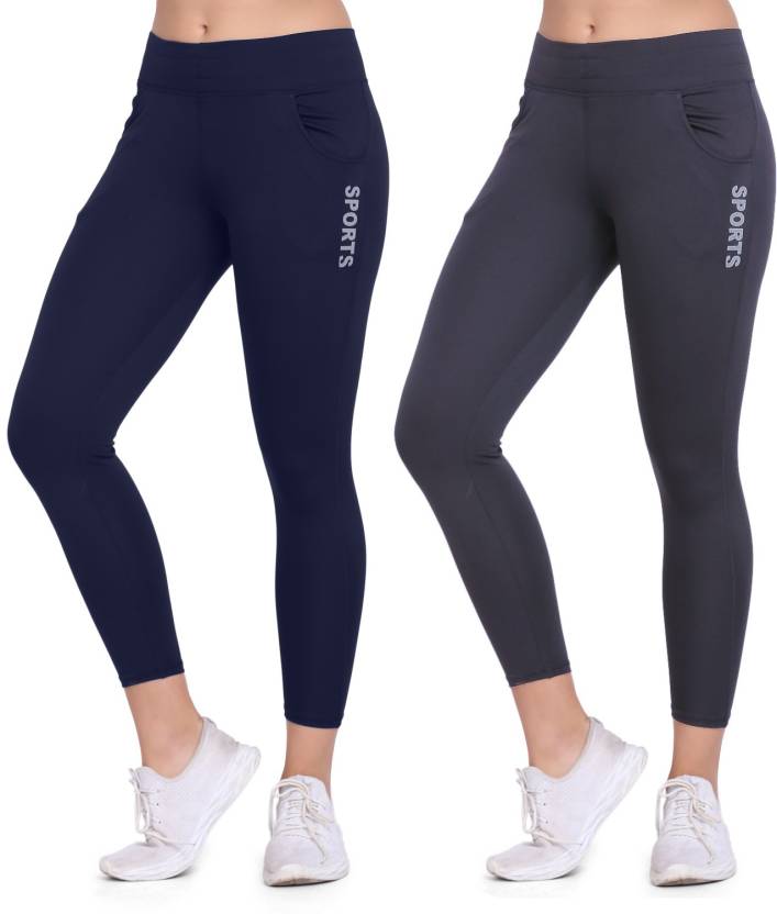 INKKR Pack of 2 Women Solid Grey Track Pants