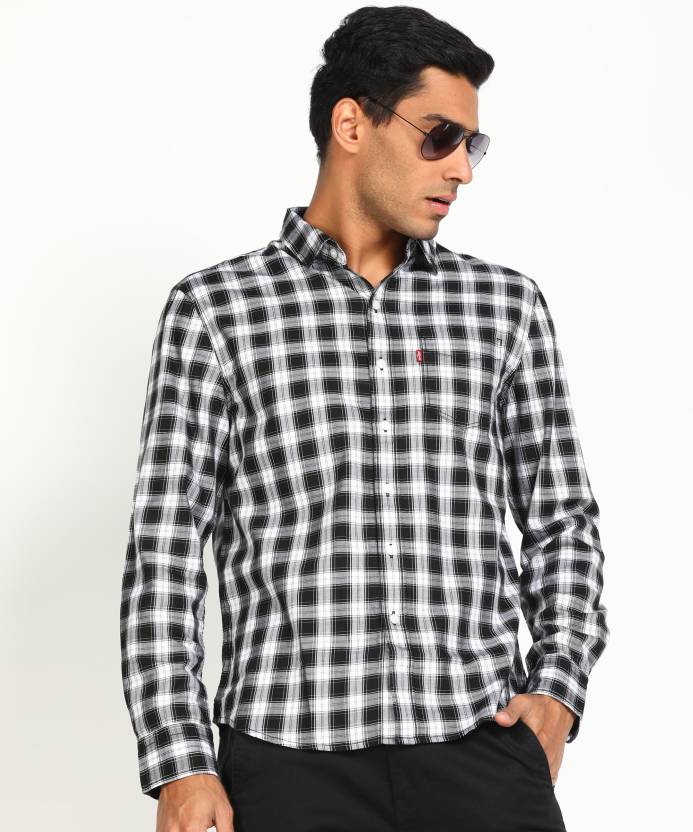 LEVI'S Men Checkered Casual White, Black Shirt - Buy LEVI'S Men Checkered  Casual White, Black Shirt Online at Best Prices in India 