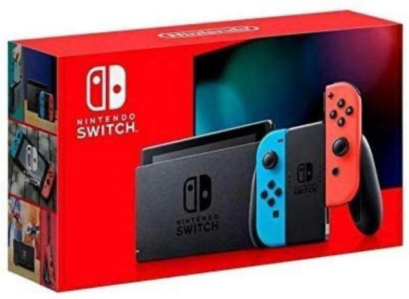 NINTENDO Switch with Joy-Con - Version 2 - Neon Red and Neon Blue 32 GB(Black)