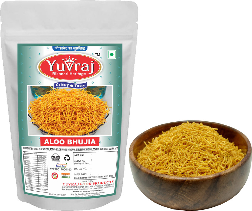 Yuvraj Food Product Aloo Bhujiya sev Tea time for namkeen 400 gm pack(400 g)