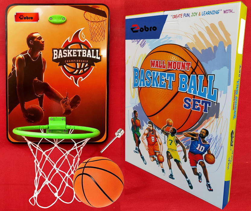 zobro Basket Ball kit for Kids Playing Indoor Outdoor Basket Ball Hanging Board with Rubber Ball Sports(Ball May Vary)(100% MADE IN INDIA) Baseball Kit