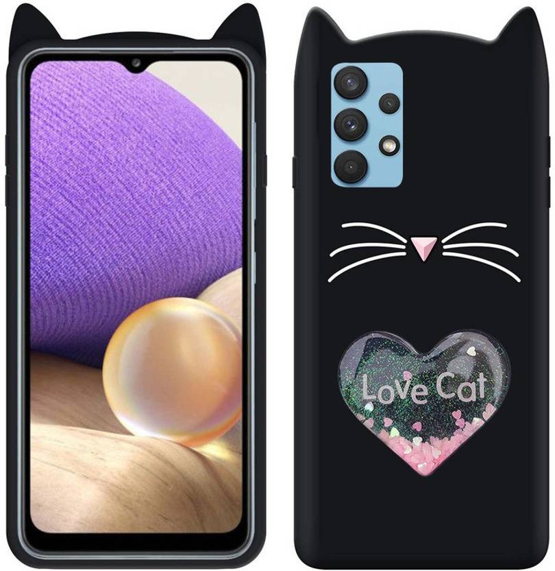 STUDOZ Back Cover for Samsung Galaxy A32 5G Love Cat Heart Design