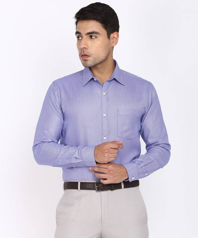 Next Look by Raymond Men Self Design Formal Dark Blue Shirt Buy Next