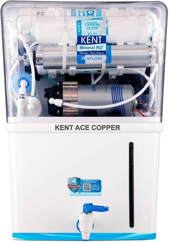 KENT Ace Copper 8 L RO + UV + UF + TDS Control + UV in Tank + Copper Water Purifier KENT