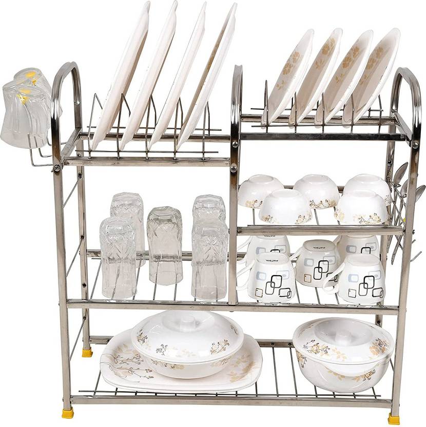 Stainless Steel 4 Shelf Wall Mount Kitchen Racks Dish Rack with