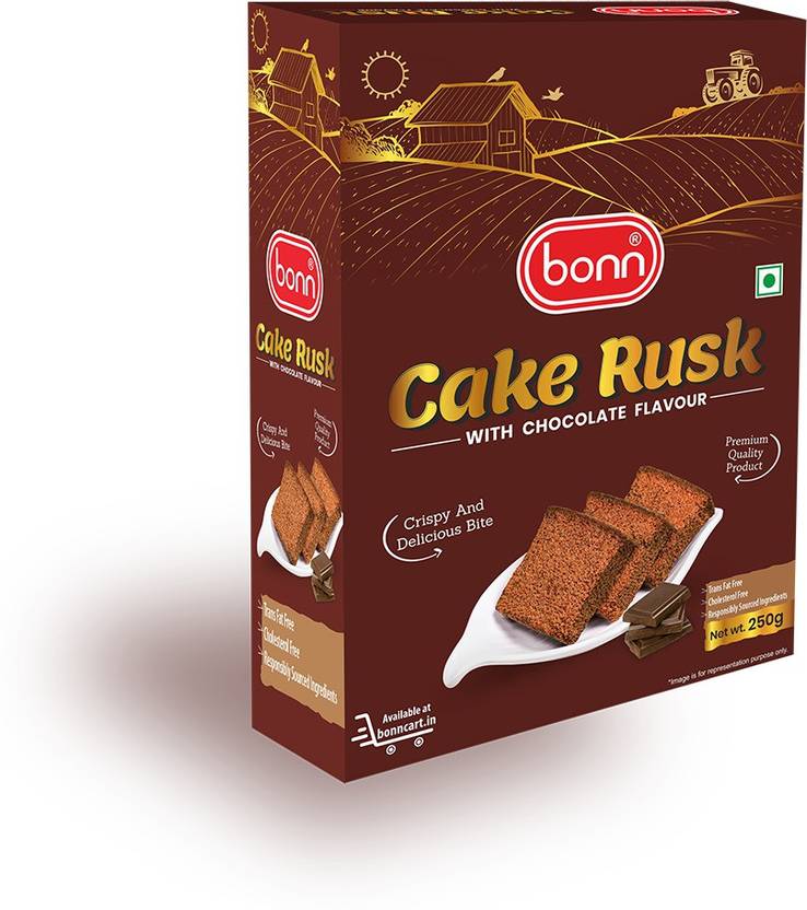 Bonn Cake Rusk ( Chocolate flavour ) Pack Of 2 Chocolate flavored Cake