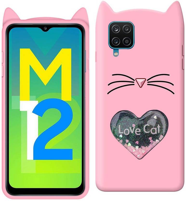 STUDOZ Back Cover for Samsung Galaxy M12 Love Cat Heart Design Ear