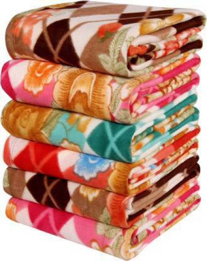 SANJU CORPORTION Abstract Single Fleece Blanket for  Heavy Winter(Polyester, Multicolor)