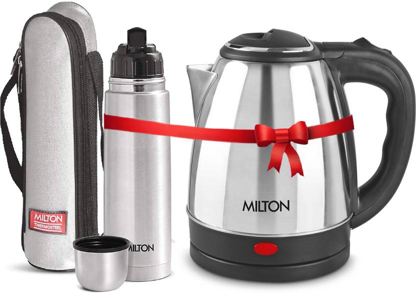 MILTON Combo Set Insta Electric Stainless Steel Kettle, 1.2 Litres