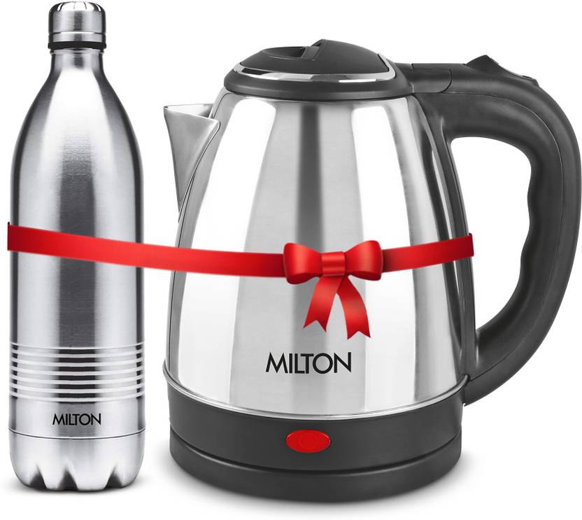 MILTON Combo Set Insta Electric Stainless Steel Kettle, 2 Litres