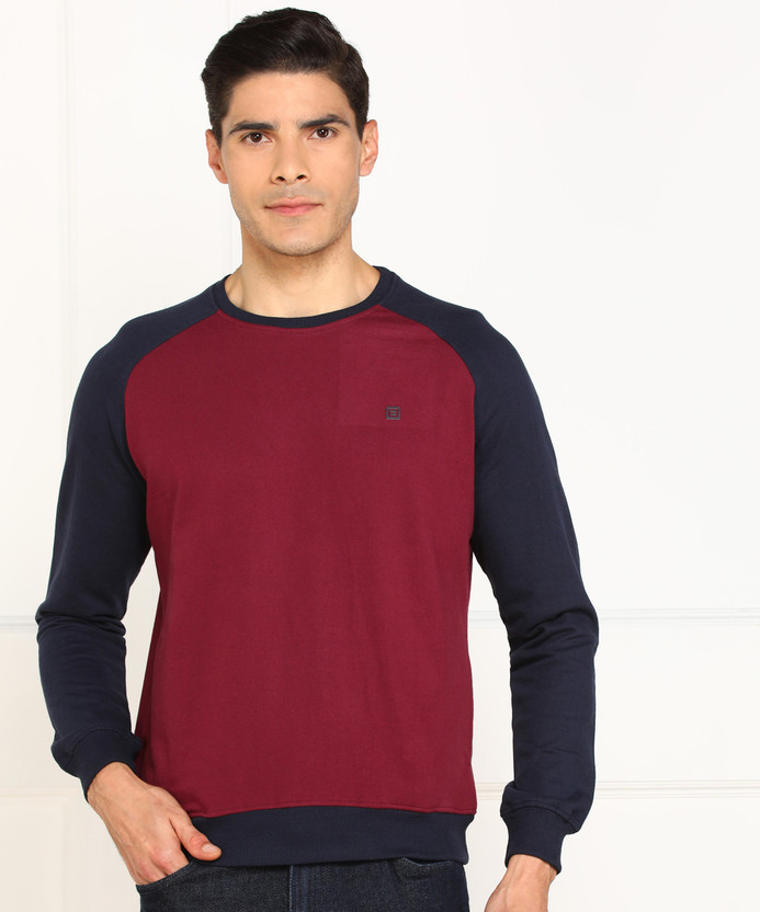 Sleeve Color Block Men Sweatshirt 