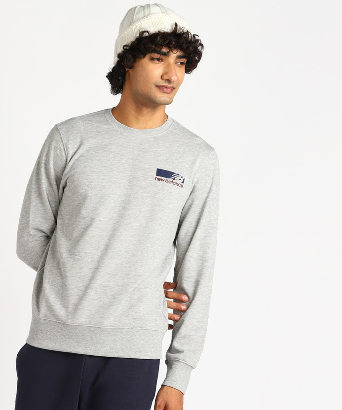 New Balance Full Sleeve Solid Men Sweatshirt