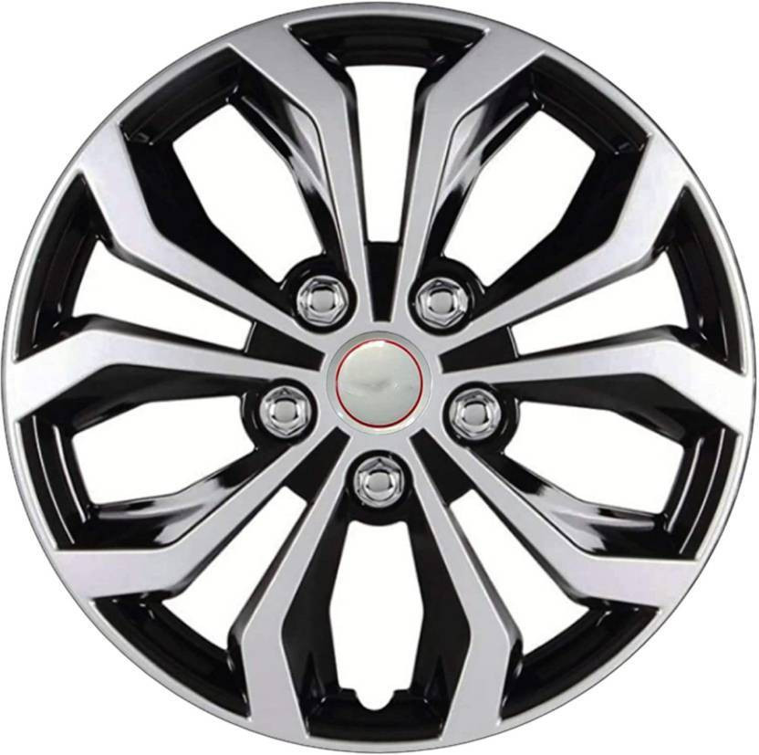 Newkly 13 Ich Dual Color Grey Silver Black 13-inch Tyre Sport Rim cover, Wheel Cover with Rings, wheel cap Wheel Cover Wheel Cover For Hyundai, Tata, Honda, Skoda, Maruti New Swift, Scorpio, Baleno, Nexon, Amaze, Innova, Creta, Ertiga, Verna, Ciaz Wheel Cover For Maruti 1 Series Wheel Cover For Hyun