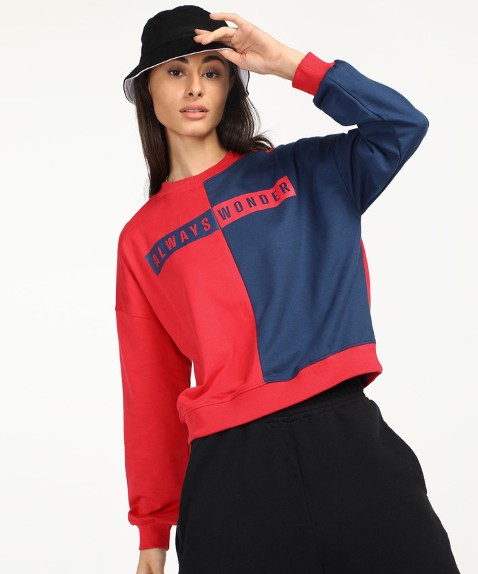Sleeve Solid Women Sweatshirt 