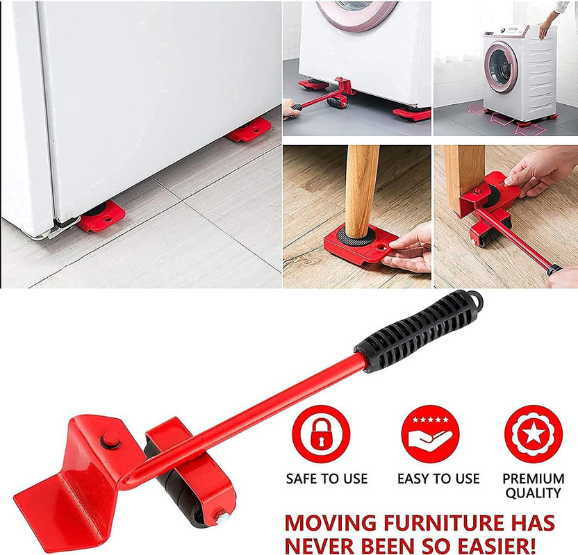 JYH Heavy Furniture Lifter Transport Tools with Sliders for Easy and Safe Shifting Labor-Saving Move Tool Equipment Moving and Lifting System Appliance Furniture Caster(Pack of4)