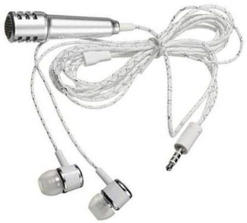 Clairbell GEC_573O_ Karaoke Singing Microphone Metal Sing Mic for Phone, for Computer, for PC Audio Cable with Stereo Earphone Compatible with all smart & IOS devices Microphone