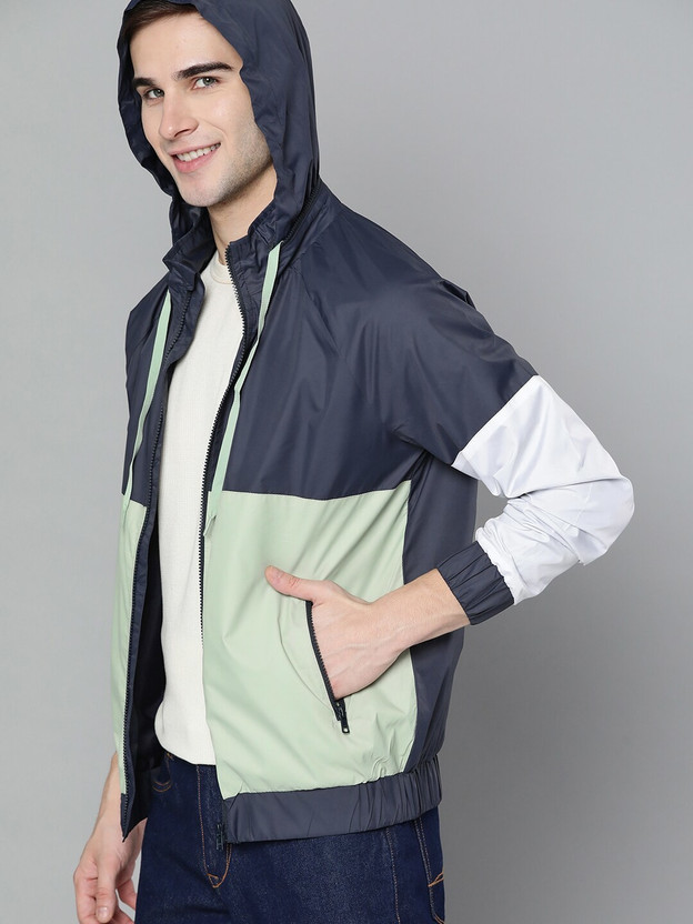 Sleeve Colorblock Men Jacket 
