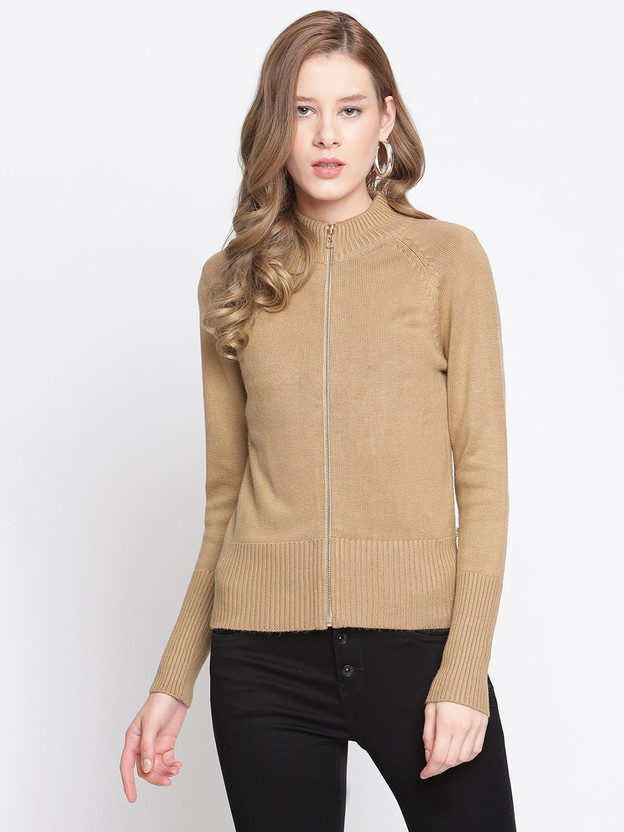 MADAME Solid Round Neck Casual Women 