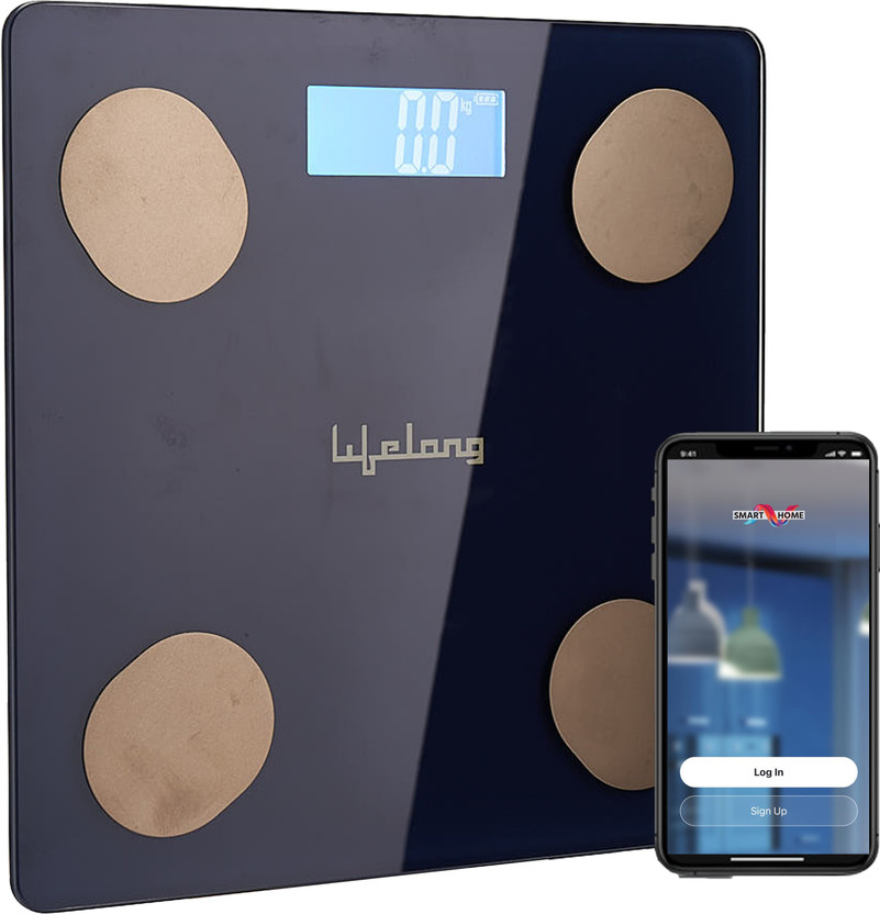 Lifelong LLWS36 Smart BMI Weighing Scale with 13 Body parameters with Bluetooth Weighing Scale(Blue)
