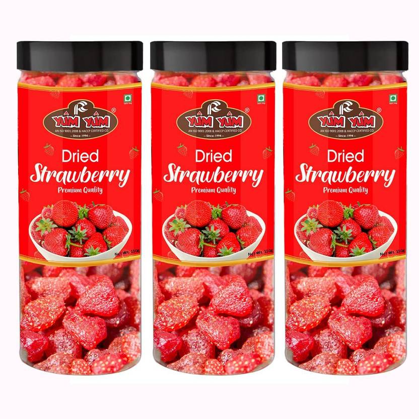 YUM YUM Dried Strawberry 450g (Pack of 3150g Jar Each) Strawberries