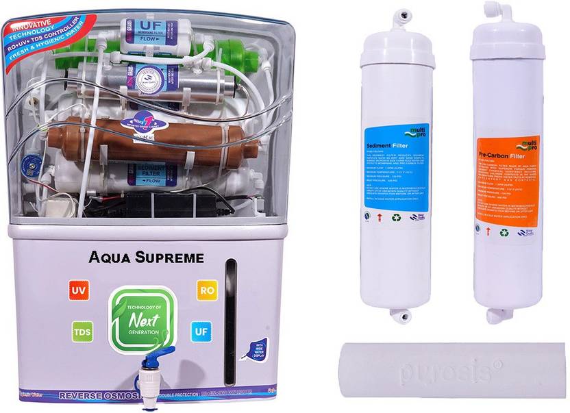 Aqua Supreme AURIC AQUA GRAND RO + UV + UF + TDS PRE FILTER SET WITH 1