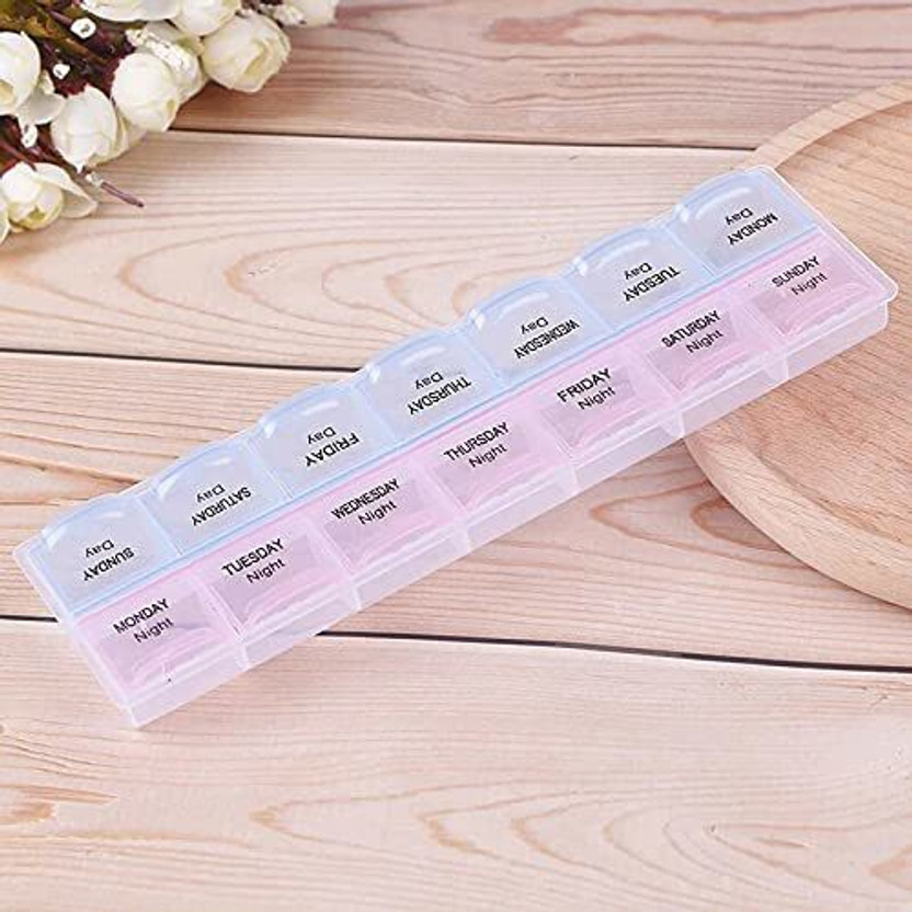 DEBIK 14 DAYS (2 TIMES A DAY FOR 7 DAYS) Weekly pill Case Medicine Tablet Dispenser Organizer Pill Box Pill Box(Multicolor)