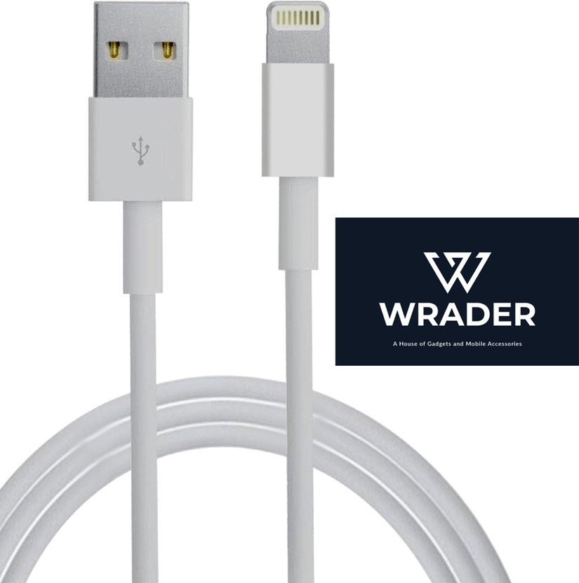 WRADER Lightning Cable 1 m PVC Lightning ORIGINAL Fast Charging Data Cable for Phone XR/ Xs/ Xs Max/ X/ 8/ 8 Plus/ 7/ 7 Plus/ 6/ 6 Plus and All Other Models(Compatible with iOS, I-Phone, White, One Cable, USB Type A To Lightning)