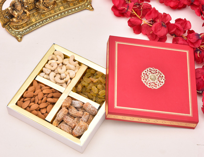 PRIDE STORE Diwali Dry Fruits & Nuts Gift Pack, 300gm [Cashew, Almond, Dates and Raisins] - Healthy & Perfect Gift Hamper for Every Occasion | | Diwali Dry Fruits Gift Hampers Pack | Diwali Festival Celebration | Deepawali Gift Pack For Family, Friends, Birthday, Corporate Office Gifts Combo Paper G