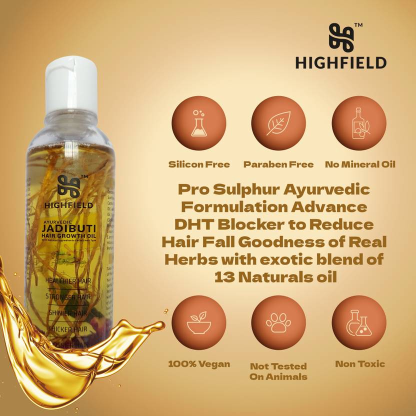 HIGHFIELD AYURVEDIC JADIBUTI HAIR OIL FOR LONG HAIR & HAIR GROWTH Hair