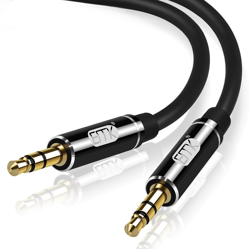 Emk AUX Cable 0 A 1 m Auxiliary Cable 3.5mm Audio Aux Cord, [24k Gold Plated, Male to Stereo Jack Male] Car/Home Stereo, Auxiliary Cable for Smartphones, Tablets and MP3 Players, Speaker System (1-meter) 1 m AUX Cable(Compatible with Laptop, Amplifier, Preamplifier, Mobile Tablet, Speaker, Black, On