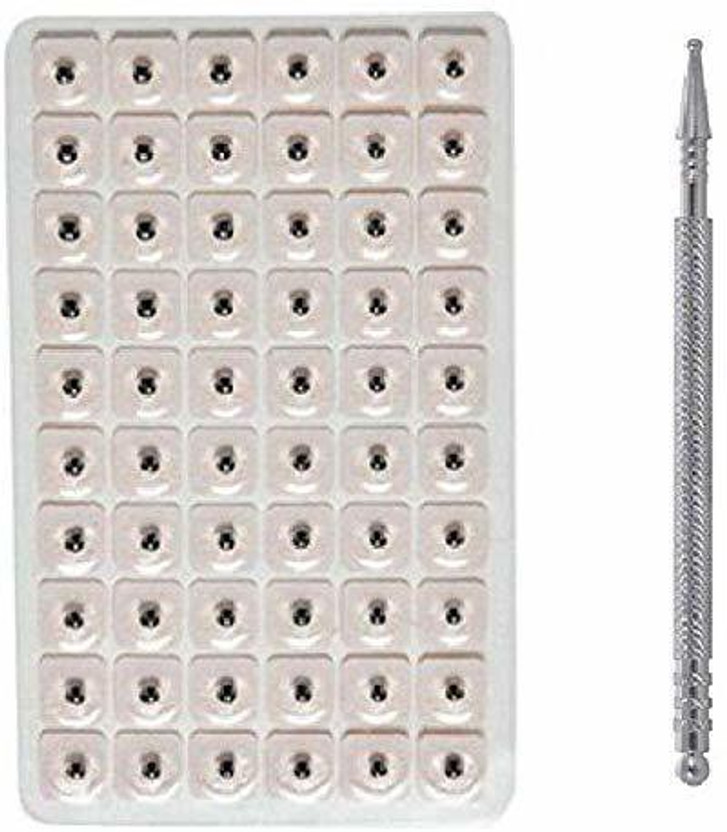 Acs 1008 ACS Acupuncture Needle Ear Vaccaria Auricular Seed Therapy Pack of 60 with 1 Sujok Jimmy Massager(Black)