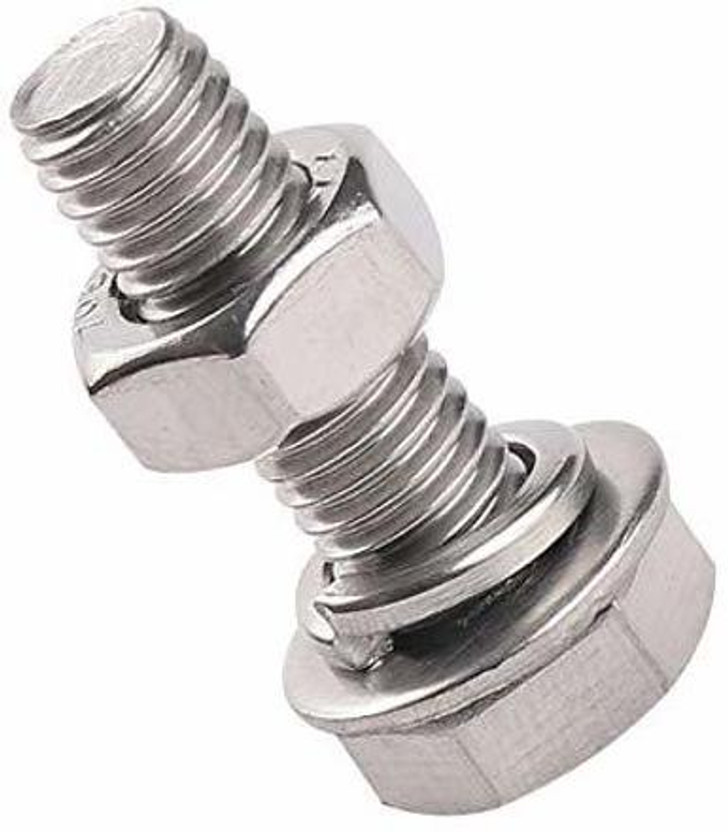 Immech Nut & Bolt Set 300 Pcs Set, M6 x 50mm Hex Head Screws, Hex Head bolt With Nut & Washer, Zinc-Coated 225 (75 Pcs Each)(Zinc Coated)