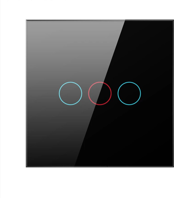 SiSAH 3 Way Wall Capacitive Touch Switch Smart Switch(Black)