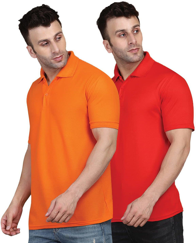 Red orange polo shirt clearance