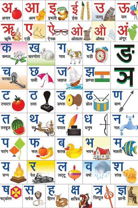 Kids Learning Poster|Hindi Varnamala|Kids Educational Poster For Wall ...