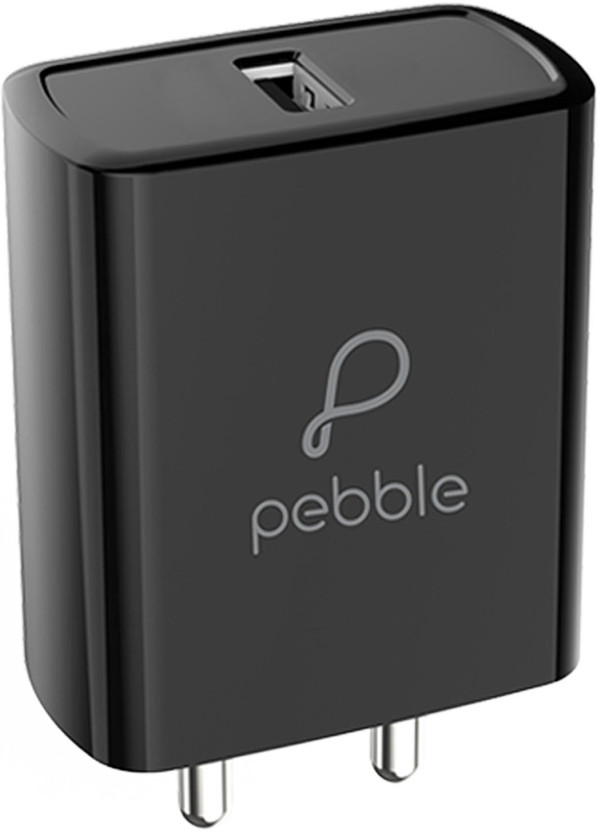 Pebble 18 W 3.1 A Wall Charger for Mobile with Detachable Cable(Black, Cable Included)