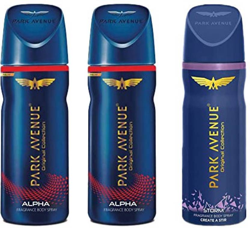 PARK AVENUE 2 Alpha and 1 Strom Deodorant Combo for Men (Pack of 3 ...