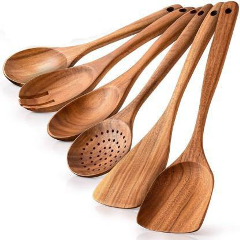 Ruby Perl Wooden Ladle(Pack of 6)