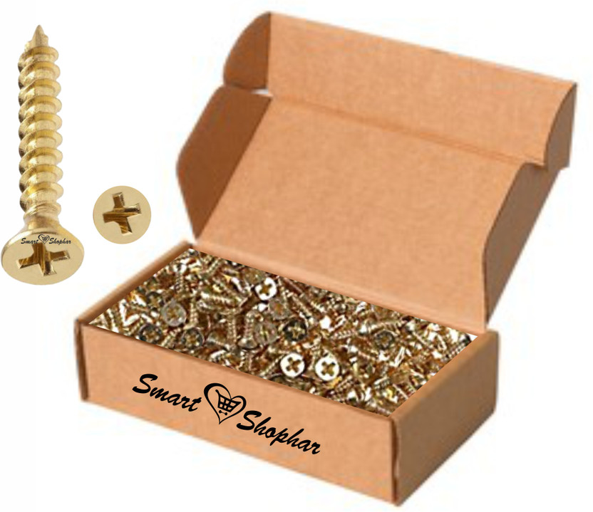 Smart Shophar Steel Flat Head Sheet Metal Screw(6 mm Pack of 100)