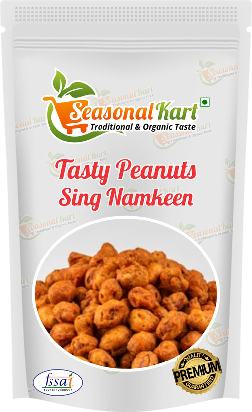 Seasonal Seasonal Kart Tasty Peanuts with Masala Coated (100% Crispy Peanuts Moongfali Daane) Masala Peanuts(400 g) - Flipkart Deal