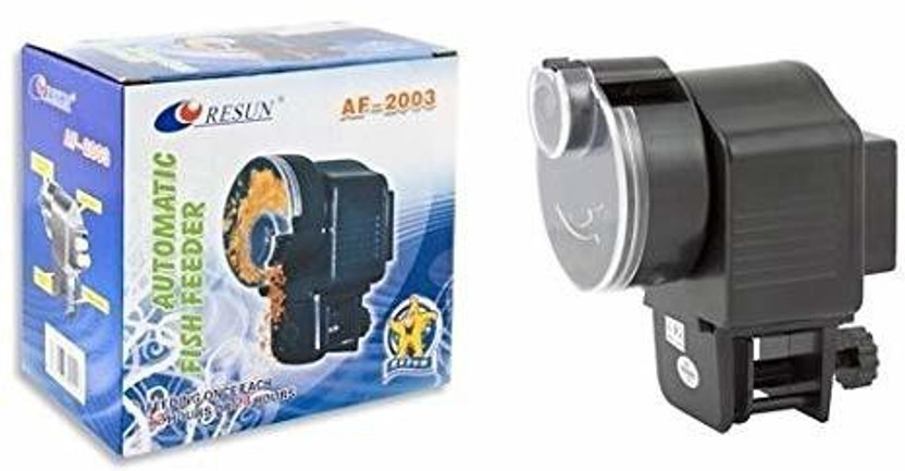 RESUN Automatic Food Feeder. Size: (10.5X7.5X10 CM) (LXWXH), Digital Automatic Food Feeder for Aquarium AF2003 Automatic and Manual Fish Feeder(50 g)