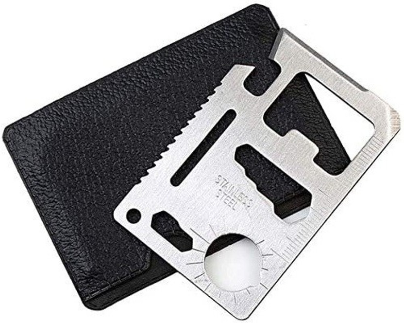 eDUST Stainless Steel Heavy Duty 11 in 1 EDC Survival Credit Card Multitool Camping & Hiking Multitool
